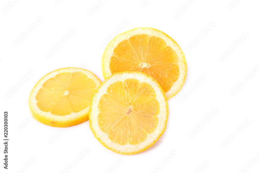Slice of lemon isolated on white background Slice of lemon isolated on white background