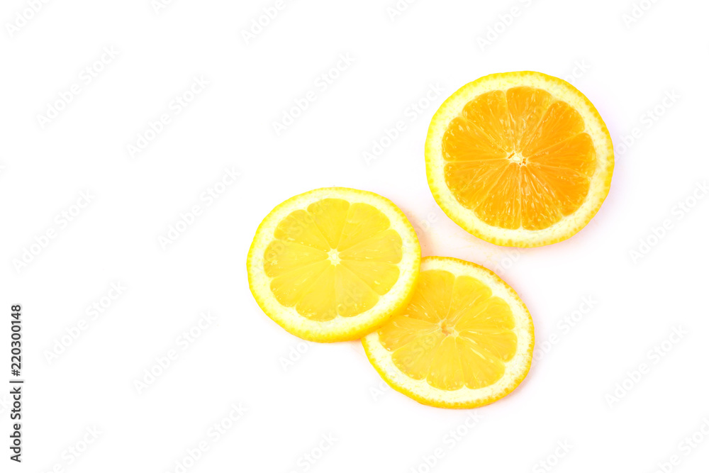 Slice of lemon isolated on white background Slice of lemon isolated on white background