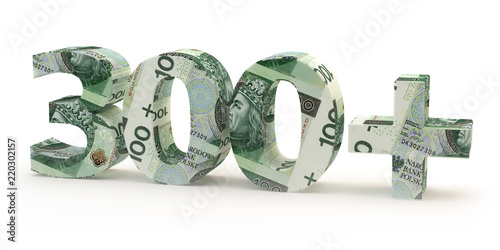Photos 300 plus - napis z banknotów