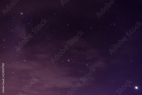 Beautiful Night blue sky with stars on background ,Copy Space.