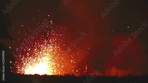 Amazing night footage of the 2018 eruption of the Kilauea volcano on the main island of Hawaii. photo