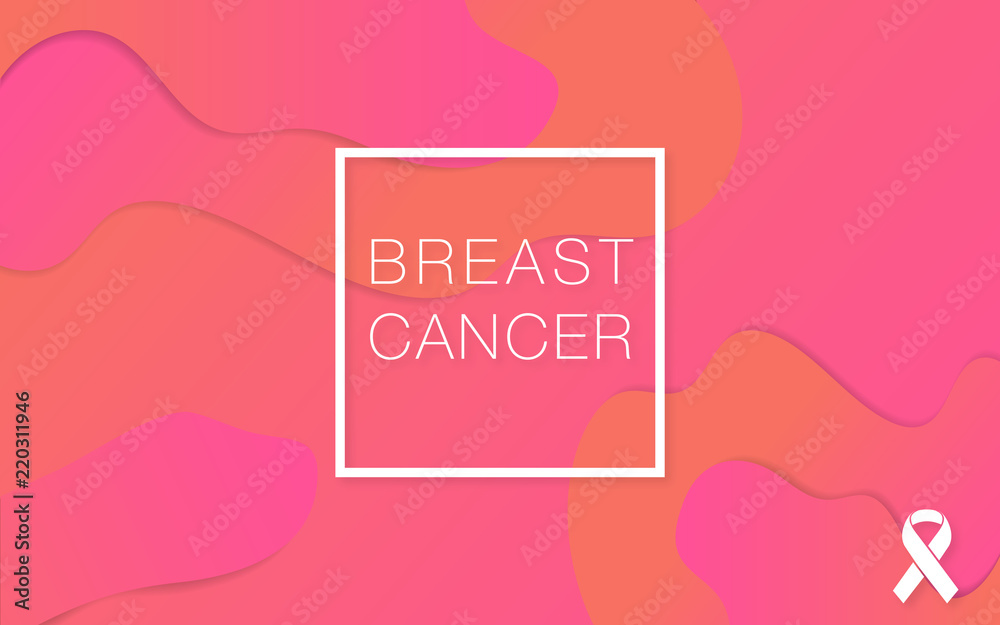 Breast cancer awareness month vector illustration on pink gradient background Breast cancer awareness month vector illustration on pink gradient background