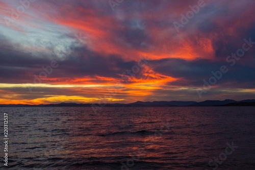 Red and purple sunset.