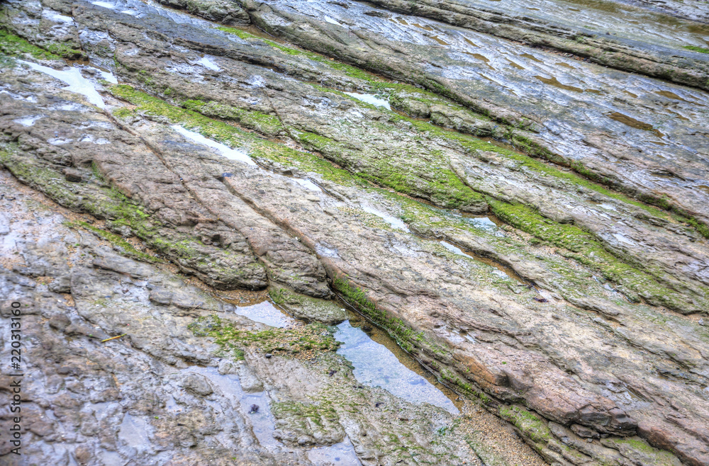 Surface texture of rocks