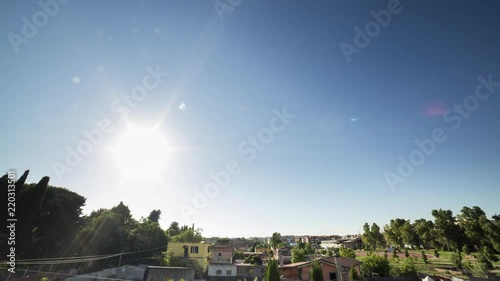 Amazing twenty four hours time lapse in Rome, Italy. Day and night with sunset and falling stars.