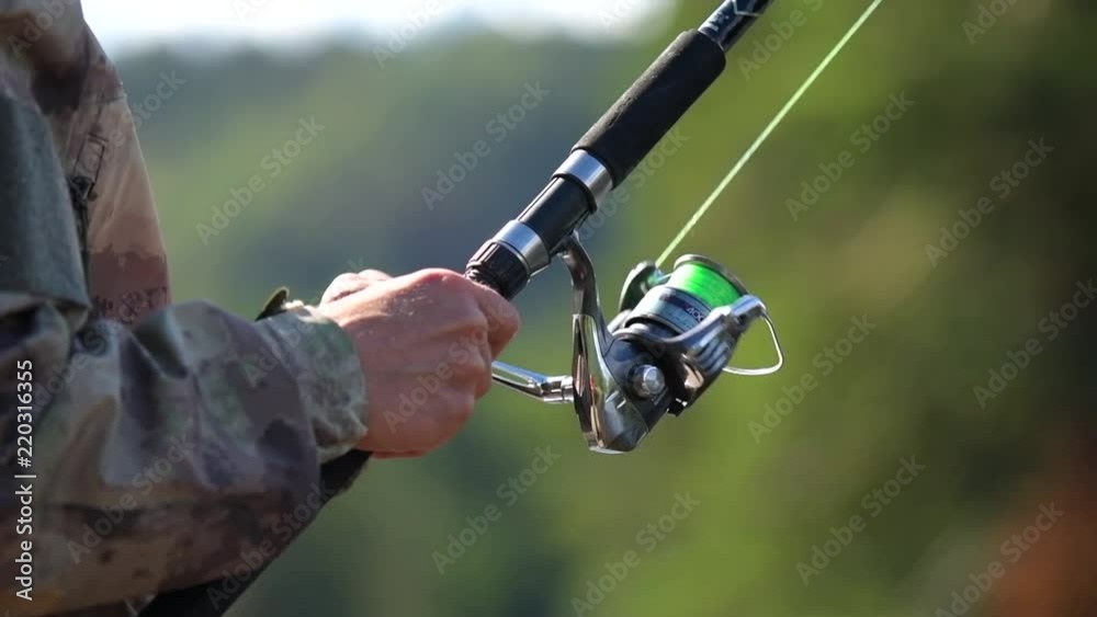 Fishing Rod in Action. Slow Motion Footage. Fly Fishing. Stock Video ...