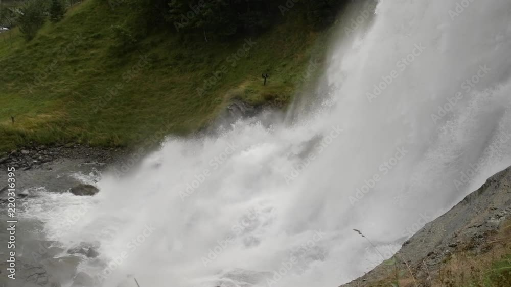 Scenic Norwegian Waterfall in Slow Motion Scenic Norwegian Waterfall in Slow Motion