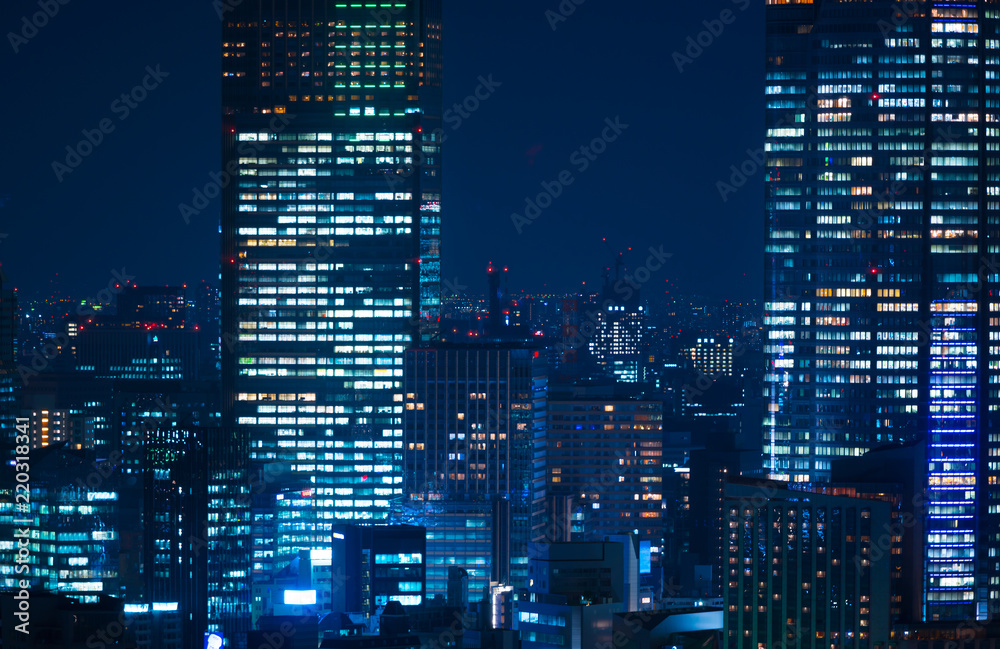 東京夜景 高層ビル群 クローズアップ Stock Photo Adobe Stock