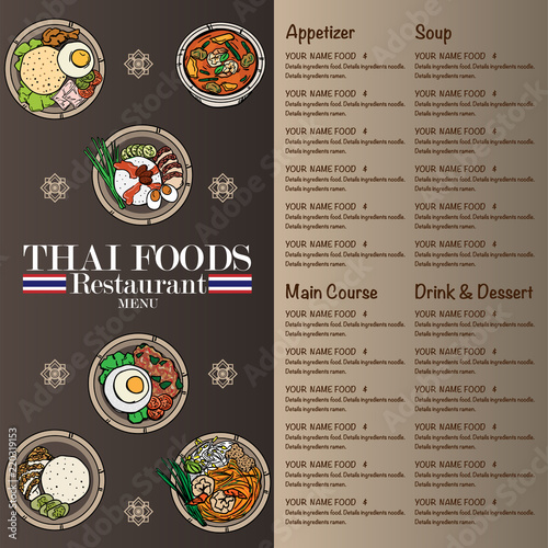 menu thai food design template graphic