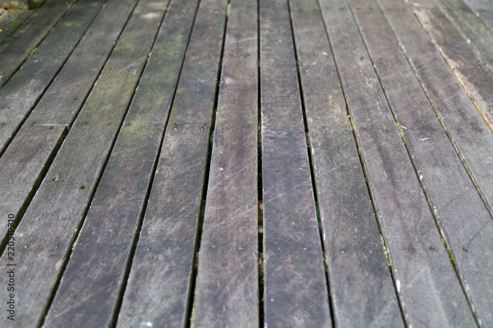 Wooden flooring that is old and weathered as background Wooden flooring that is old and weathered as background