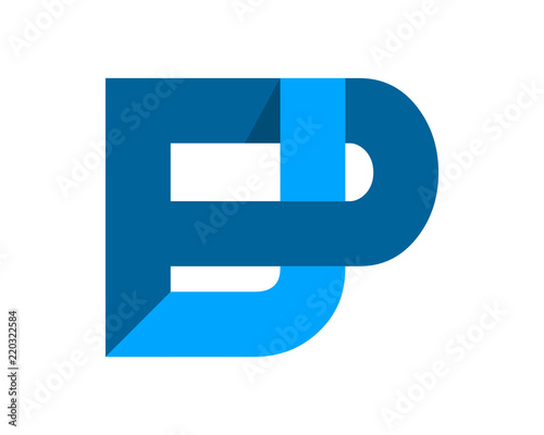 blue initial typography alphabet font typeset logotype image vector icon