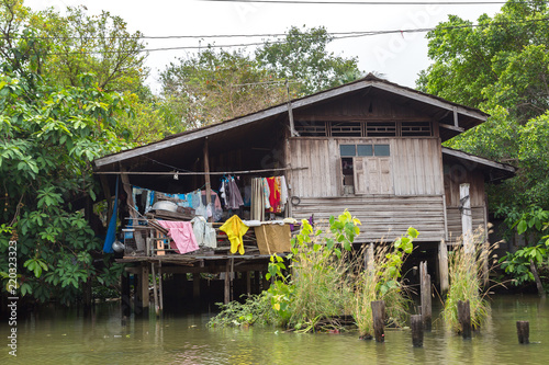 Life along the river in Bangkok, Thailand