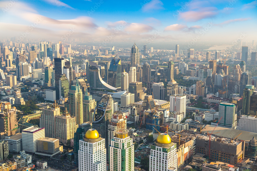 Obraz premium Widok z lotu ptaka na Bangkok