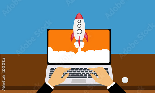 Start up technology  concept flat design.