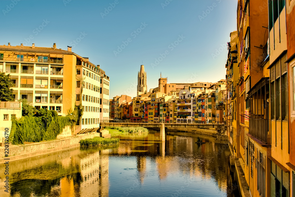 Stadtansicht von Girona in Katalonien