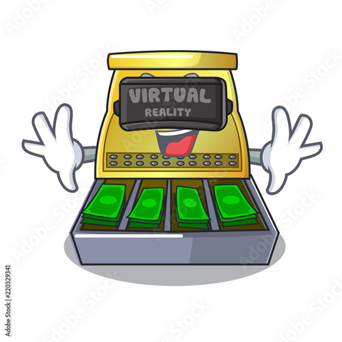 Virtual reality cash register with LCD display cartoon