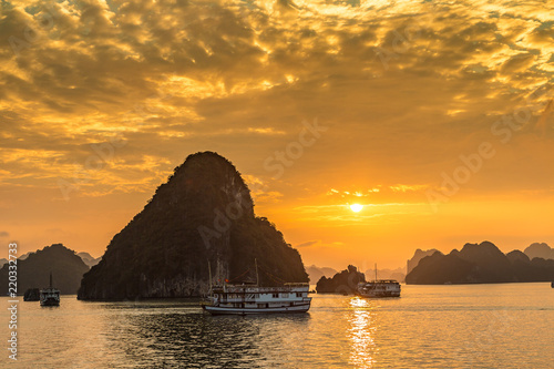 Sunset in Halong bay  Vietnam