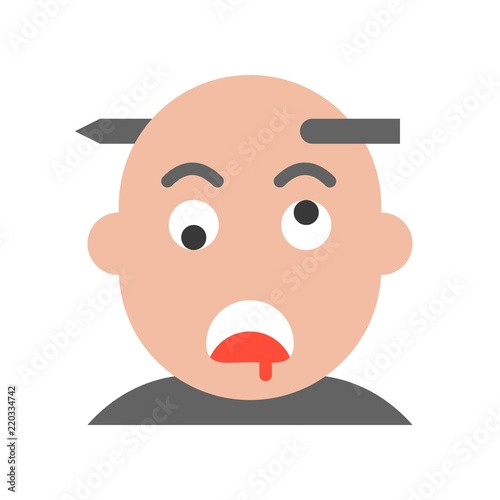 scary corpse, Halloween character set icon, flat design 