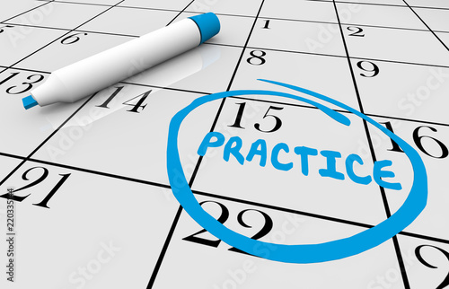 Practice Rehearsal Reminder Day Circled Calendar Date 3d Illustration