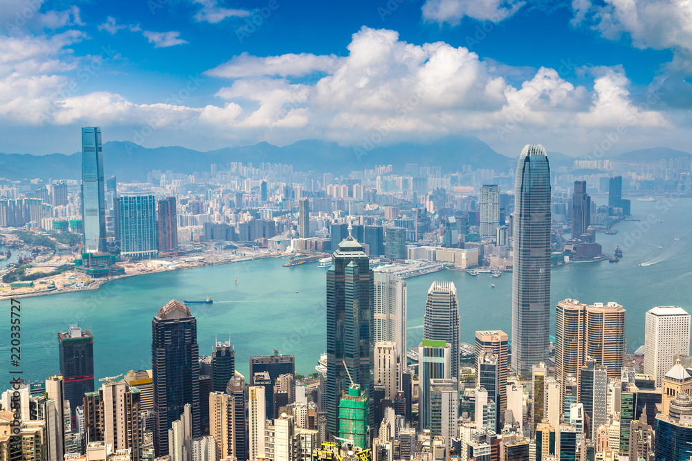 Fototapeta premium Panoramiczny widok na Hongkong