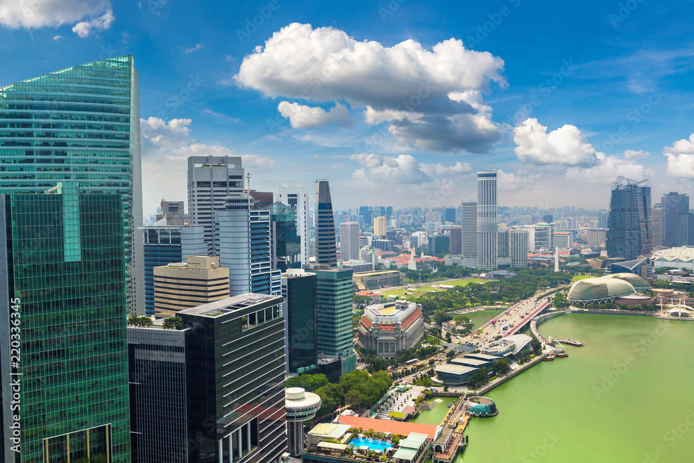 Obraz premium Panoramiczny widok na Singapur