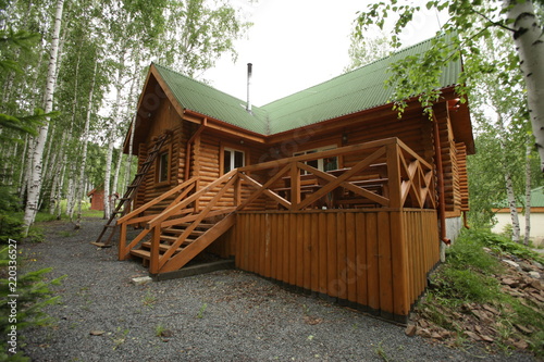 wooden made house in the forest
