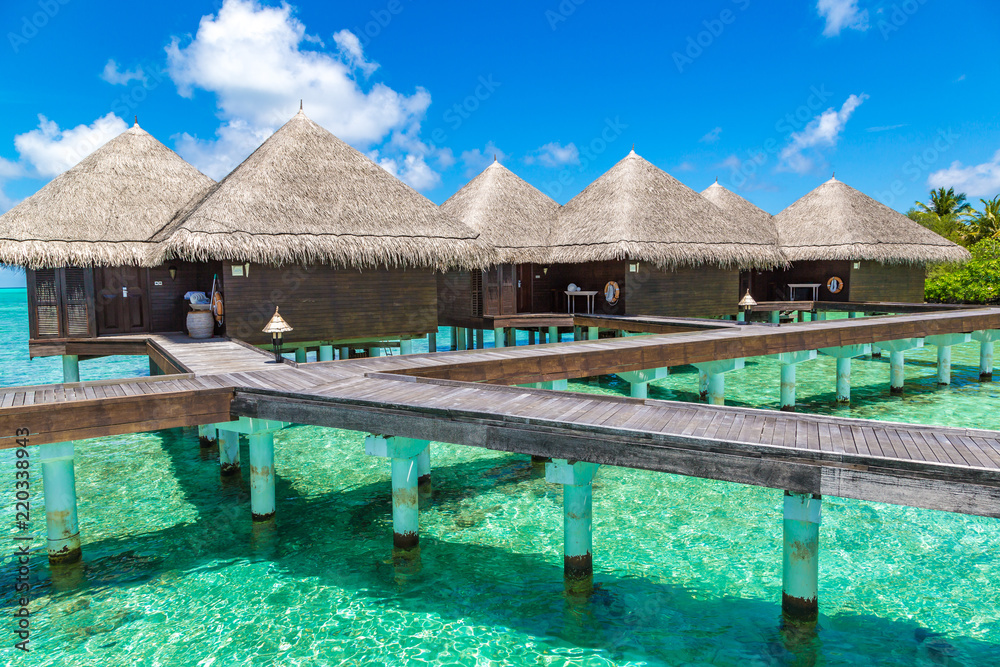 Obraz premium Water Villas (Bungalows) in the Maldives