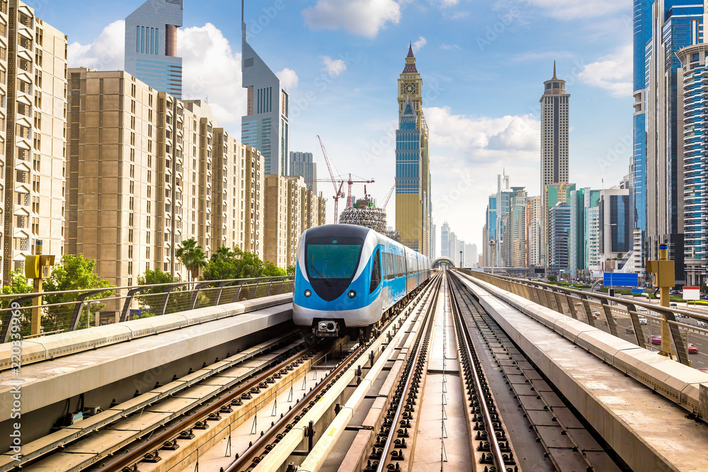 Naklejka premium Dubai metro railway
