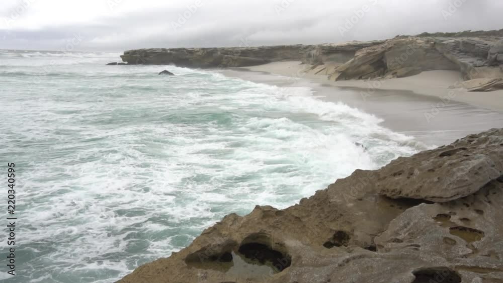 Slow motion of the waves on the coastline of south africa. Slow motion of the waves on the coastline of south africa.