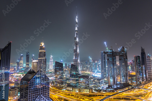 Downtown Dubai at night