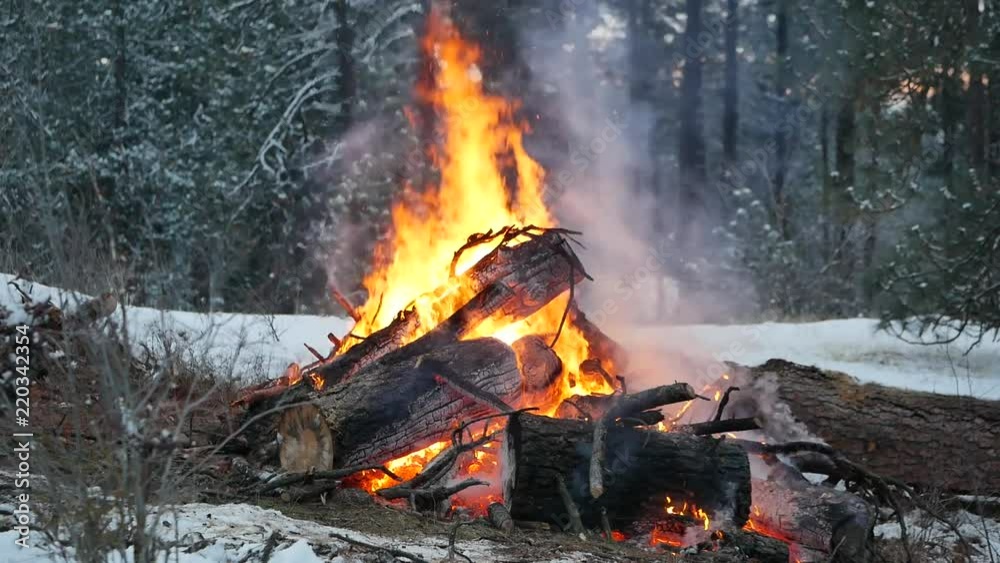 Large Fires made in December melting the snow many feet around. Large Fires made in December melting the snow many feet around.
