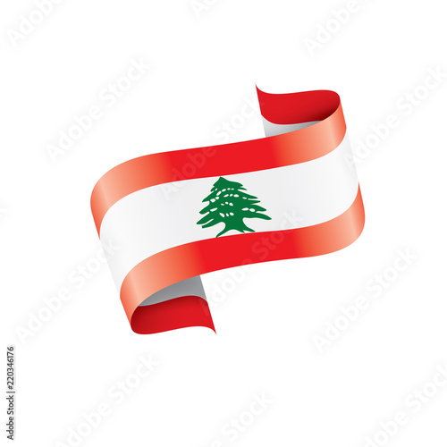 Lebanese flag, vector illustration on a white background