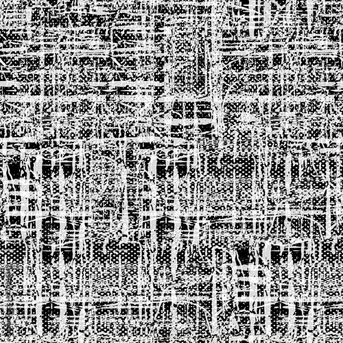 Black white seamless grunge background. Abstract texture of spots, dust, chips, cracks. Vintage pattern of old dirty surface