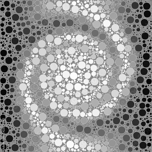 Background Made of a Spiral Black and White Gradient and Round Shapes