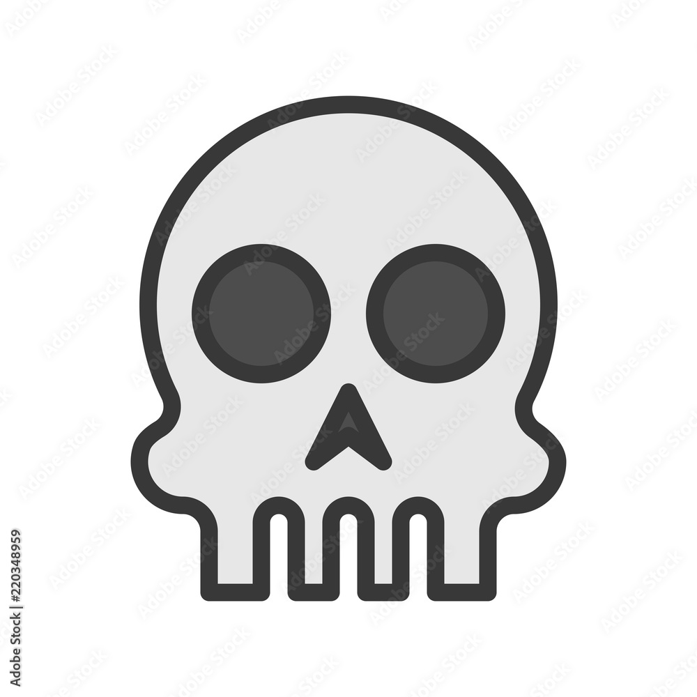 human skull, halloween icon character editable stroke human skull, halloween icon character editable stroke