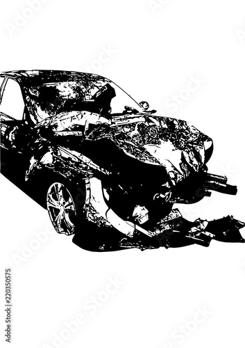 Car crush vector illustration