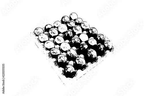 Easter red eggs in falsework. Vector illustration