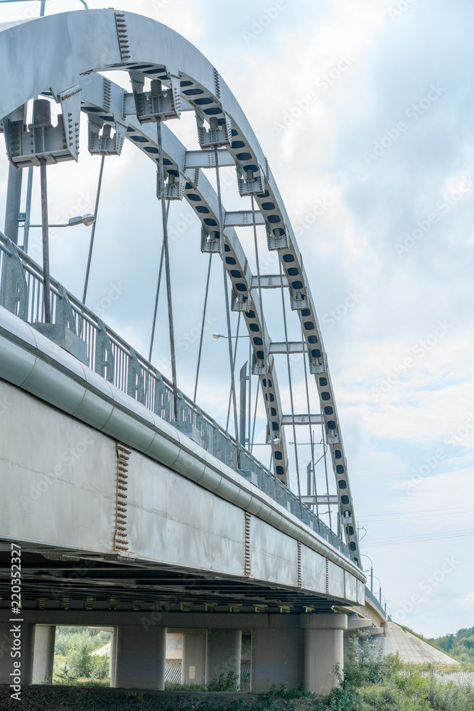Obraz premium Close up of cable stayed bridge