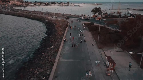 Stroll with a dron over the streets of Nessebar photo