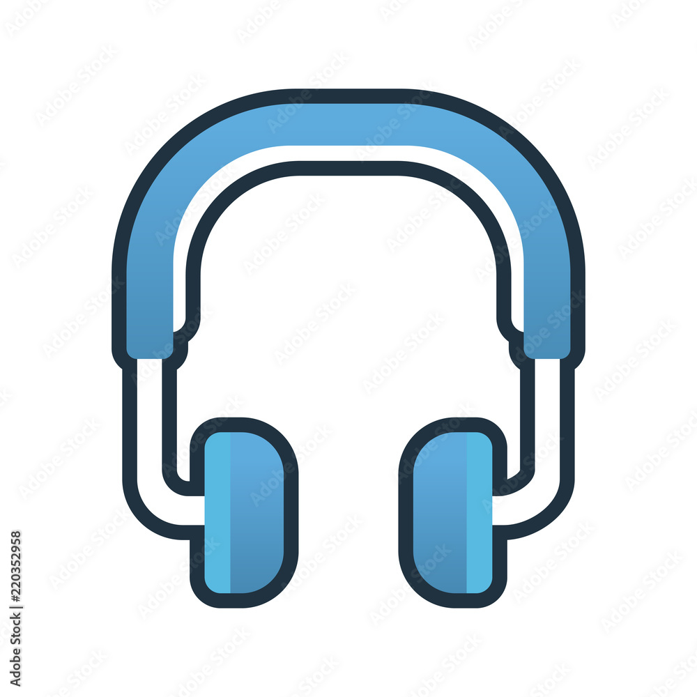 Headphone LineColor illustration Headphone LineColor illustration