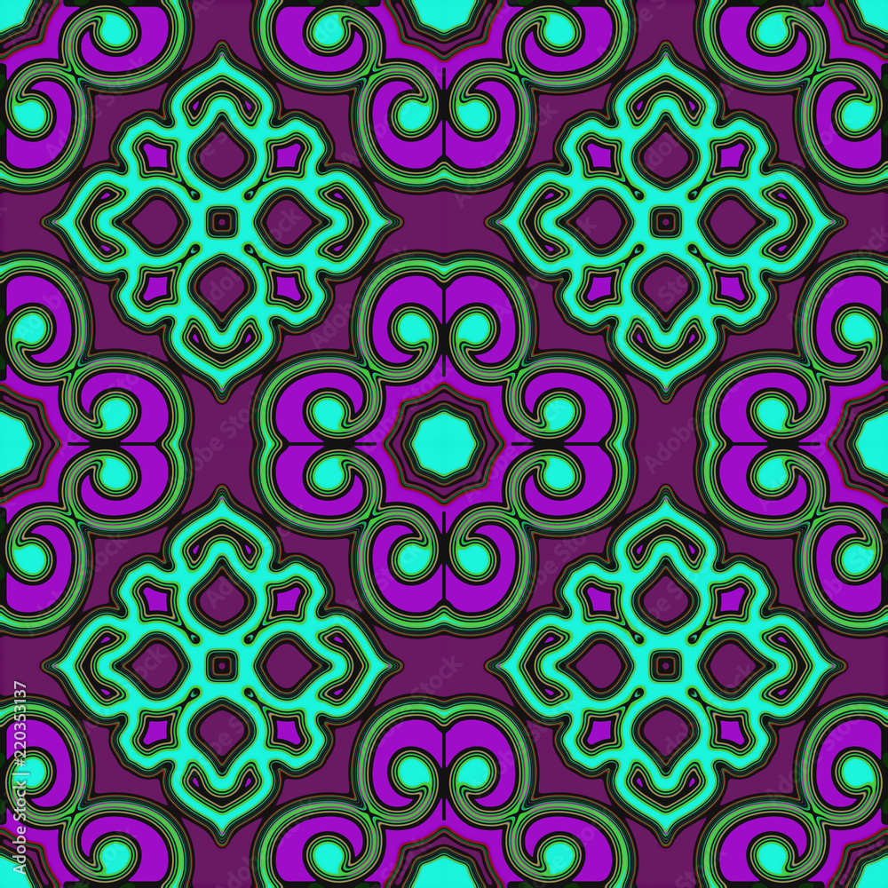 Moroccan tile style pattern for textile, ceramic tiles, wallpaper, fabric, scrapbook and gift wrapping paper. Colorful and decorative for fashion design and homeware Moroccan tile style pattern for textile, ceramic tiles, wallpaper, fabric, scrapbook and gift wrapping paper. Colorful and decorative for fashion design and homeware
