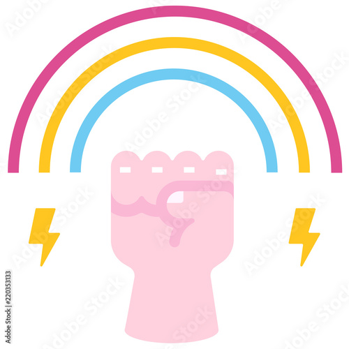 LGBT protest flat illustration