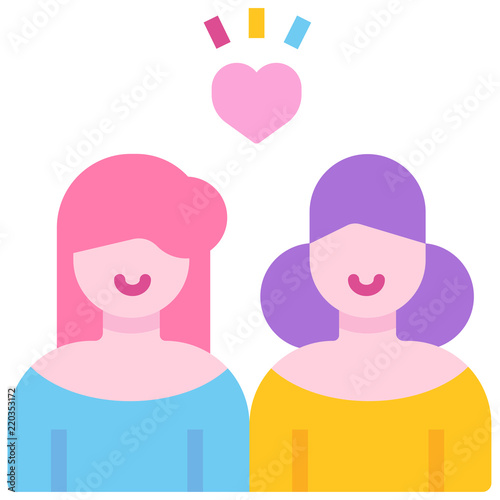 Lesbian homosexual flat illustration