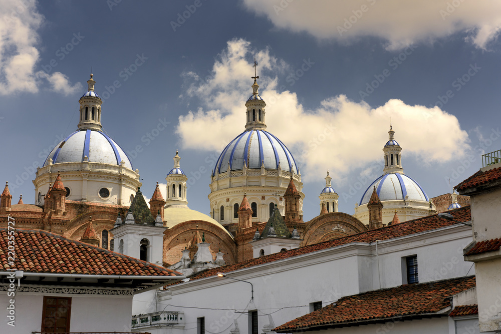 the Domes of the New Cathedral of Cuenca, Ecuador