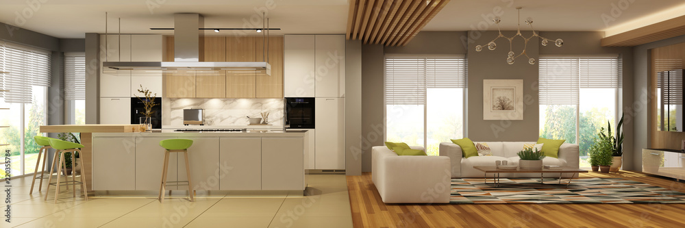 Fototapeta premium Modern house interior 