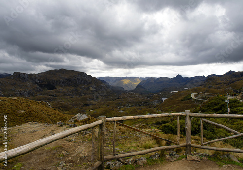 Despite cloudy skies there is a good view from the observation platform in the Cajas National Park, Ecuador