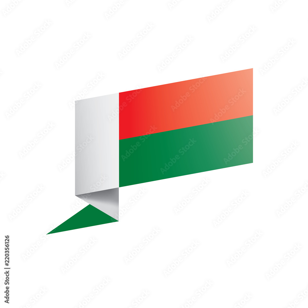 Madagascar flag, vector illustration on a white background Madagascar flag, vector illustration on a white background