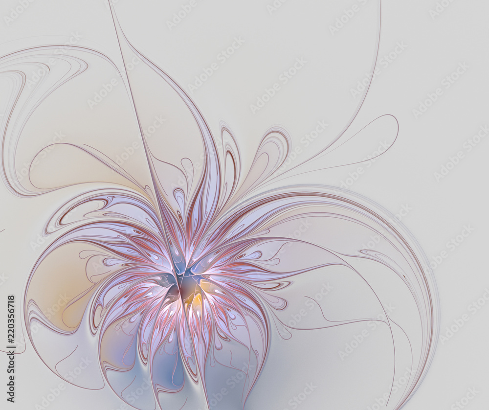 Abstract fractal flower on a gray background Abstract fractal flower on a gray background