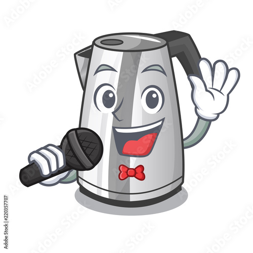 Singing kitchen electric kettle on a mascot