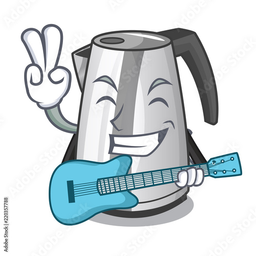 With guitar kitchen electric kettle on a mascot